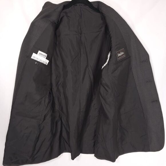 ARMANI COLLEZIONI Blazer 42R NEIMAN MARCUS Sport Coat ITALY MADE Gray SILK WOOL - Picture 12 of 16